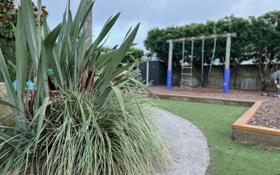 The big outdoor playground at Active Explorers preschool in Rolleston
