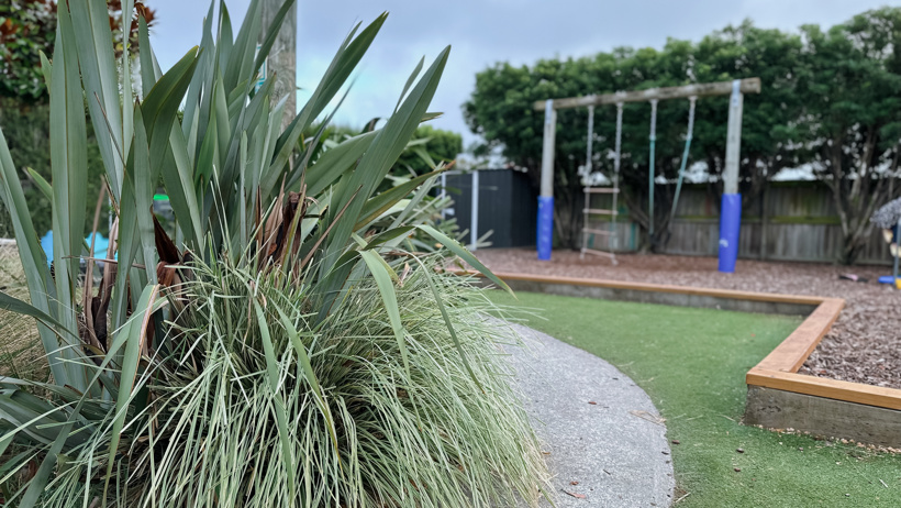 The big outdoor playground at Active Explorers preschool in Rolleston