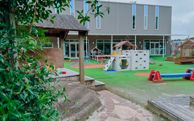 Outdoor playspace at Active Explorers Central Park preschool in Greenlane